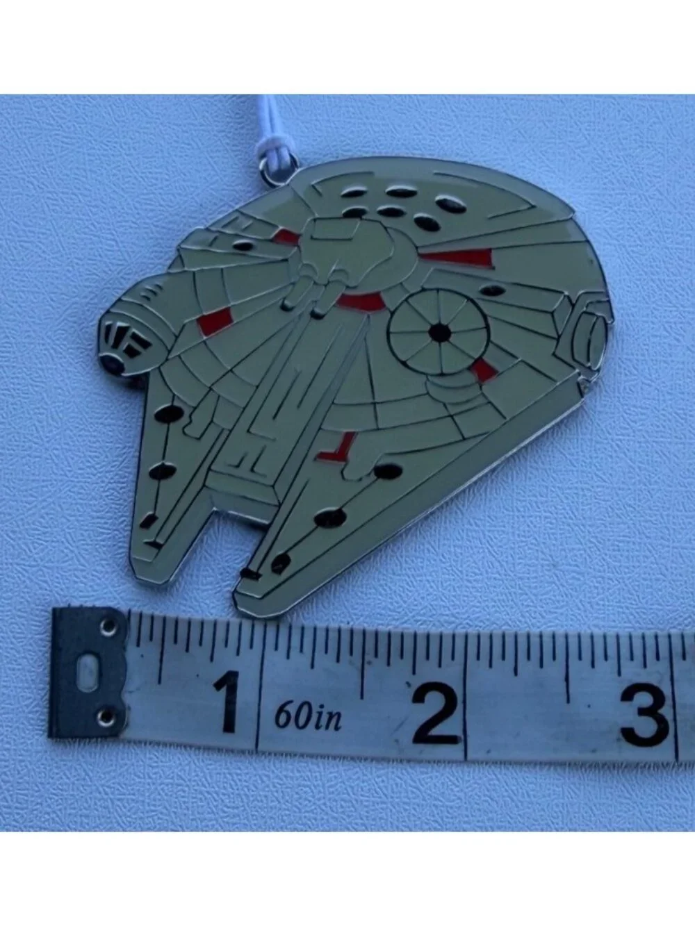 Lucasfilm Millennium Falcon Ship Star Wars Metal Tree Ornament w/Silver Backside